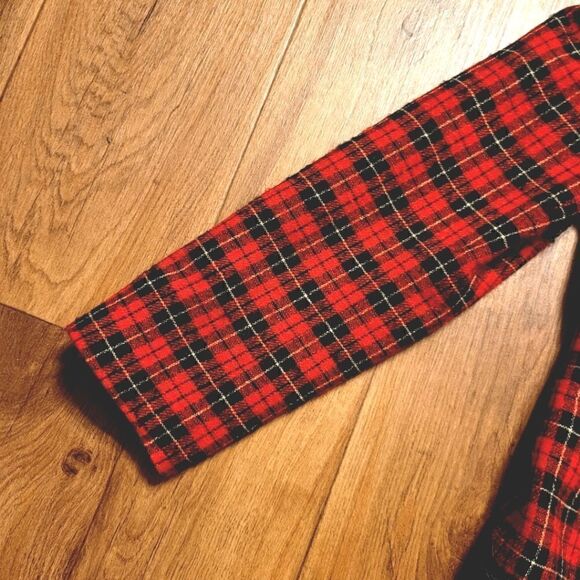 Vintage Pendleton Plaid Wool Jacket Blazer Red Black Size MP - Picture 5 of 9